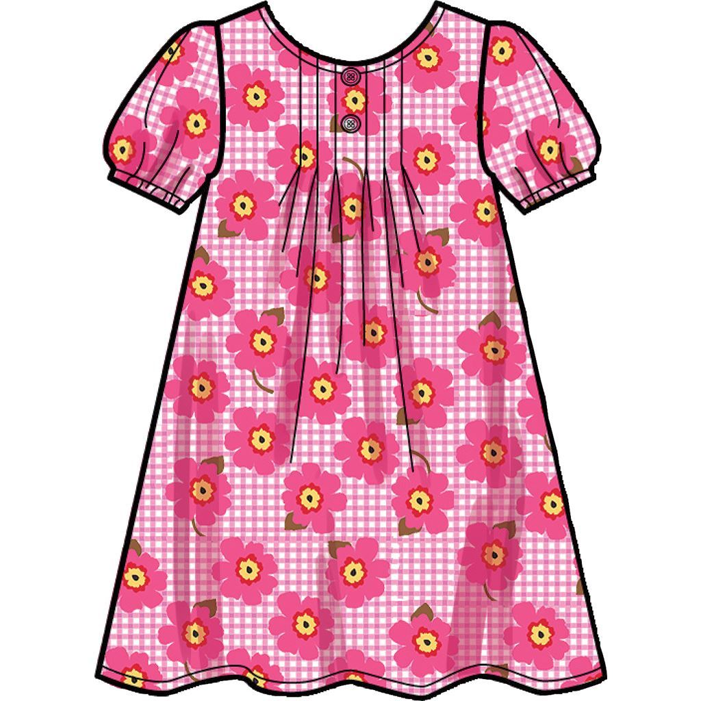 Simplicity Sewing Pattern S9321 Childrens Tucked Tops Dresses Shorts and Pants 9321 Image 3 From Patternsandplains.com