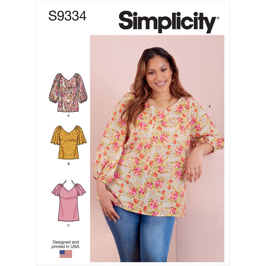 Simplicity Sewing Pattern S9334 Misses and Womens Tops in Two Lengths 9334 Image 1 From Patternsandplains.com