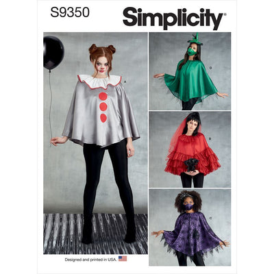 Simplicity Sewing Pattern S9350 Misses Poncho Costumes and Face Masks 9350 Image 1 From Patternsandplains.com