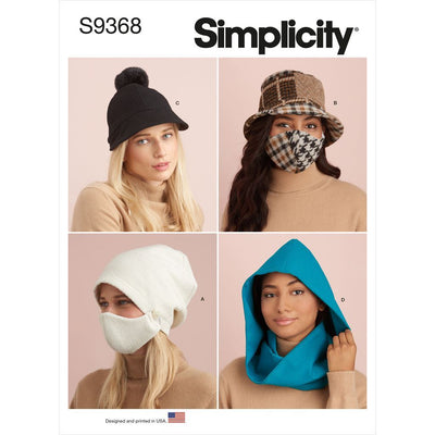 Simplicity Sewing Pattern S9368 Hat and Mask Sets Hooded Infinity Scarf and Mask 9368 Image 1 From Patternsandplains.com