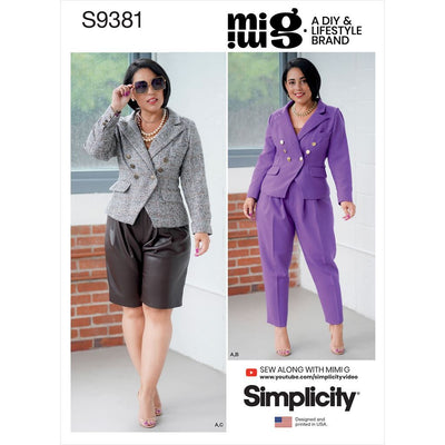 Simplicity Sewing Pattern S9381 Misses and Womens Lined Jacket Pants and Shorts 9381 Image 1 From Patternsandplains.com