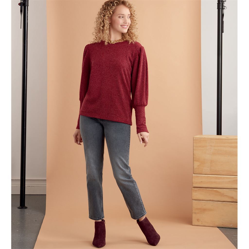 Simplicity Sewing Pattern S9385 Misses Knit Tops with Length and Sleeve Variations 9385 Image 7 From Patternsandplains.com