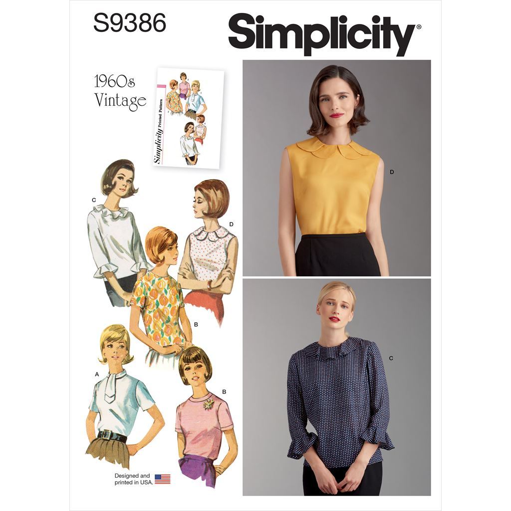 Simplicity Sewing Pattern S9386 Misses Set of Blouses 9386 Image 1 From Patternsandplains.com
