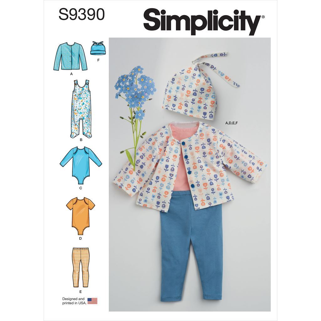 Simplicity Sewing Pattern S9390 Babies Knit Layette 9390 Image 1 From Patternsandplains.com