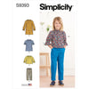 Simplicity Sewing Pattern S9393 Childrens Dress Tunic Top and Pants 9393 Image 1 From Patternsandplains.com