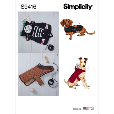 Simplicity Sewing Pattern S9416 Dog Coats 9416 Image 1 From Patternsandplains.com