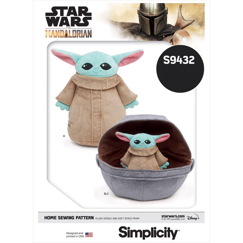 Simplicity Sewing Pattern S9432 Star Wars Plush Grogu and Soft Space Pram 9432 Image 1 From Patternsandplains.com