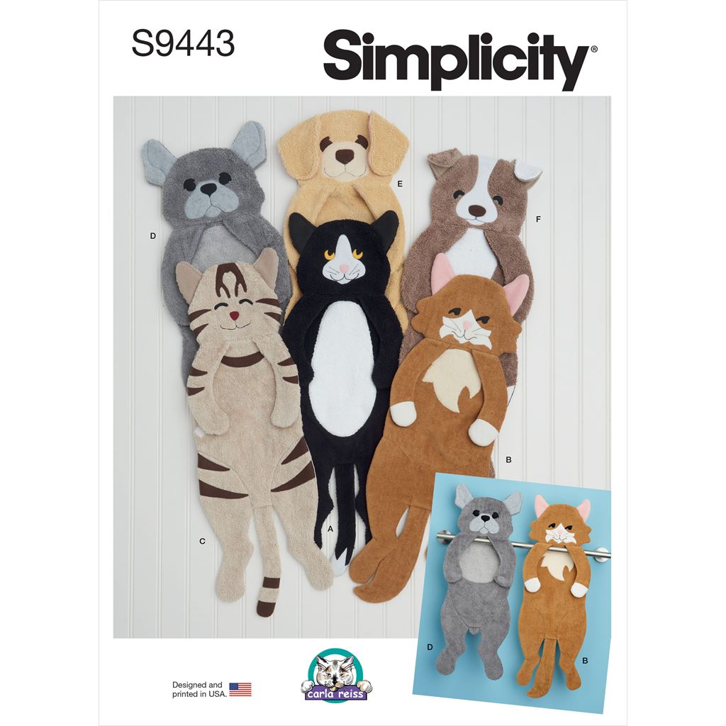 Simplicity Sewing Pattern S9443 Animal Towels 9443 Image 1 From Patternsandplains.com