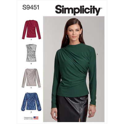 Simplicity Sewing Pattern S9451 Misses Knit Tops 9451 Image 1 From Patternsandplains.com