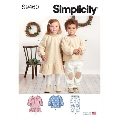 Simplicity Sewing Pattern S9460 Toddlers and Childrens Dress Top and Pants 9460 Image 1 From Patternsandplains.com