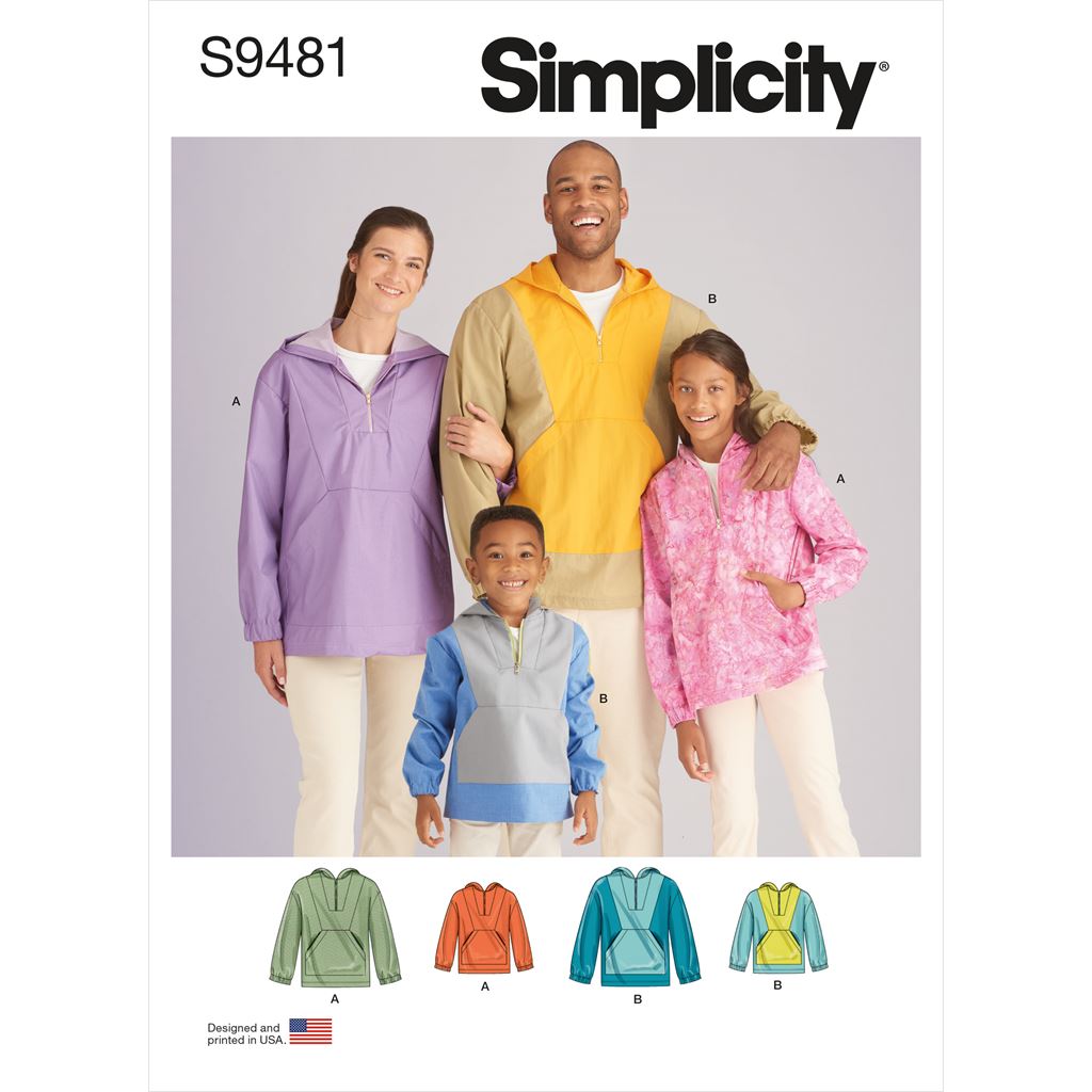 Simplicity Sewing Pattern S9481 Unisex Top Sized for Children Teens and Adults 9481 Image 1 From Patternsandplains.com