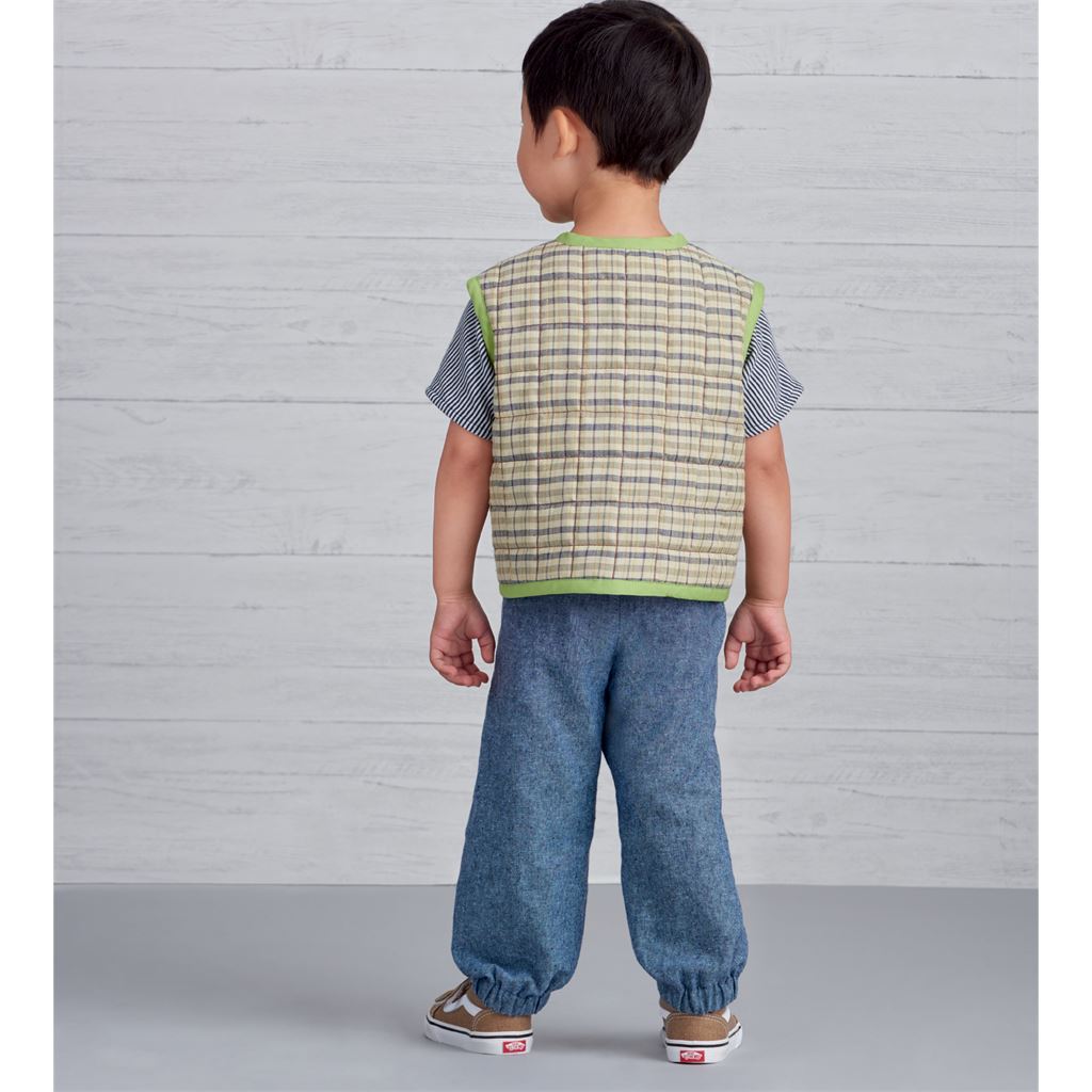 Simplicity Sewing Pattern S9485 Toddlers Knit Top Jacket Vest Skirt and Pants 9485 Image 4 From Patternsandplains.com