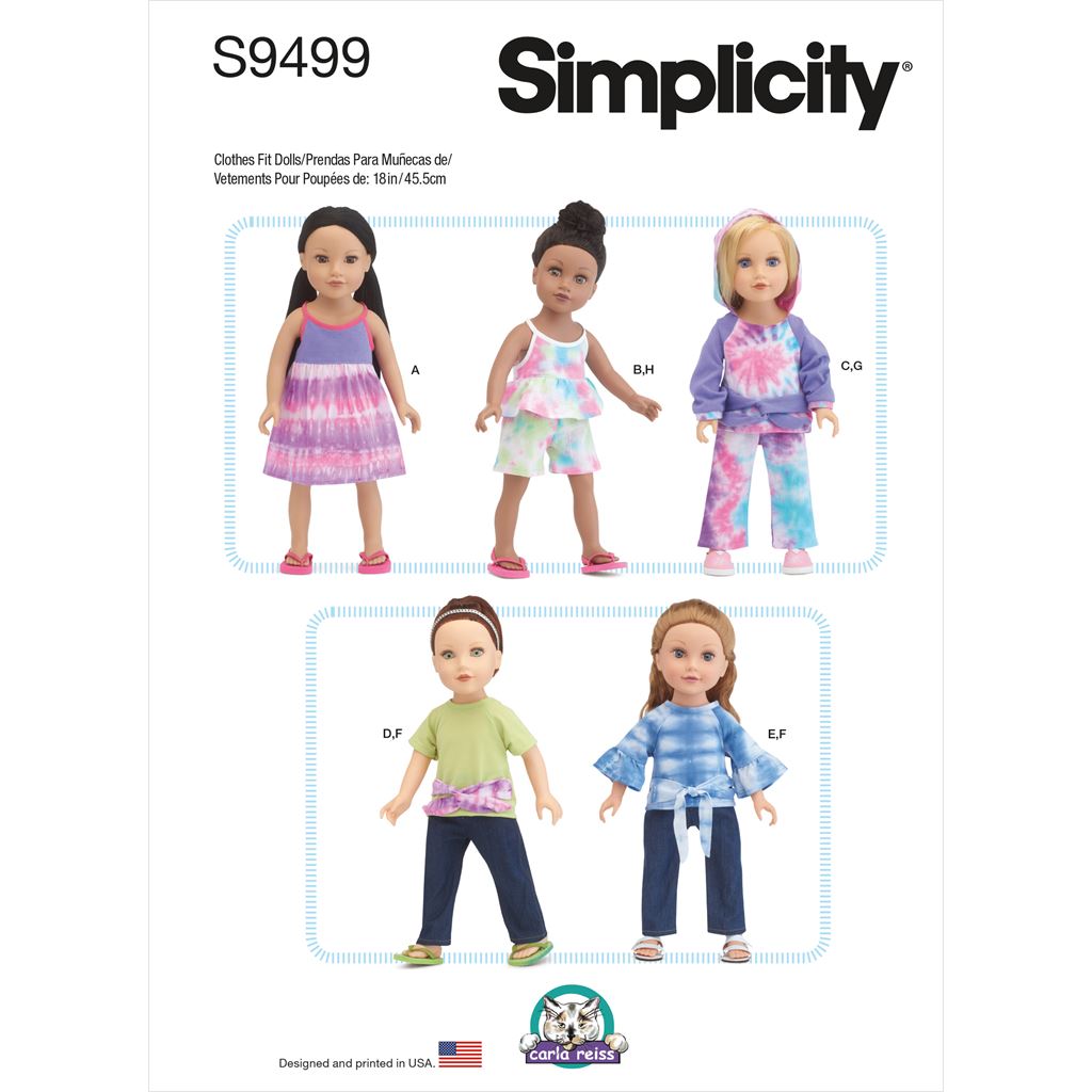 Simplicity Sewing Pattern S9499 18 Doll Clothes 9499 Image 1 From Patternsandplains.com
