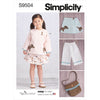 Simplicity Sewing Pattern S9504 Childrens Jacket Skirt Cropped Pants and Purse 9504 Image 1 From Patternsandplains.com