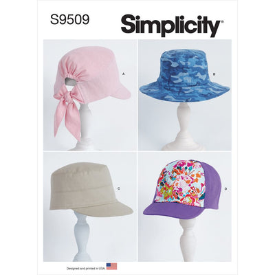 Simplicity Sewing Pattern S9509 Adult and Children Hats 9509 Image 1 From Patternsandplains.com