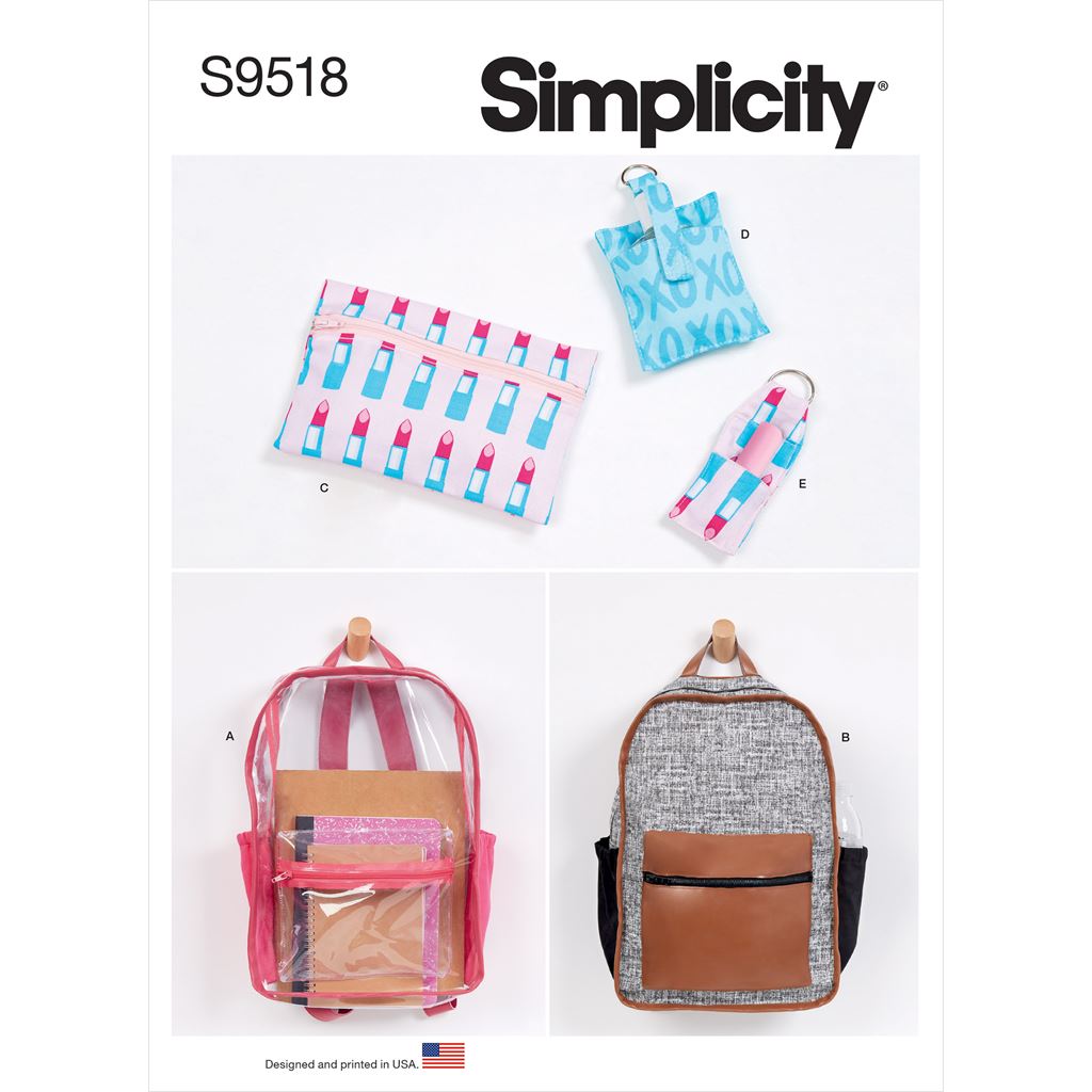 Simplicity Sewing Pattern S9518 Backpacks and Accessories 9518 Image 1 From Patternsandplains.com