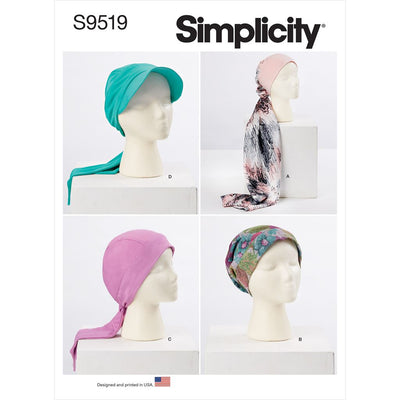 Simplicity Sewing Pattern S9519 Head Wraps and Hats 9519 Image 1 From Patternsandplains.com