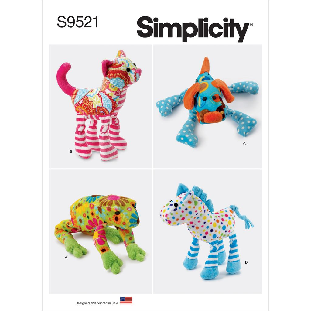 Simplicity Sewing Pattern S9521 Plush Animals 9521 Image 1 From Patternsandplains.com