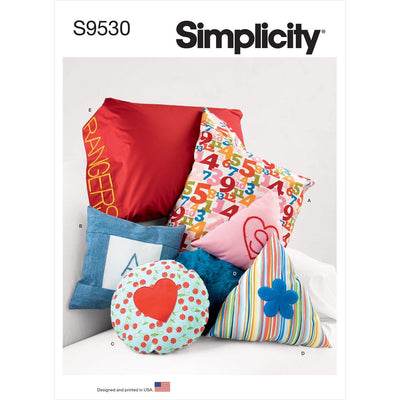 Simplicity Sewing Pattern S9530 Pillows in Three Sizes and Pillow Case 9530 Image 1 From Patternsandplains.com