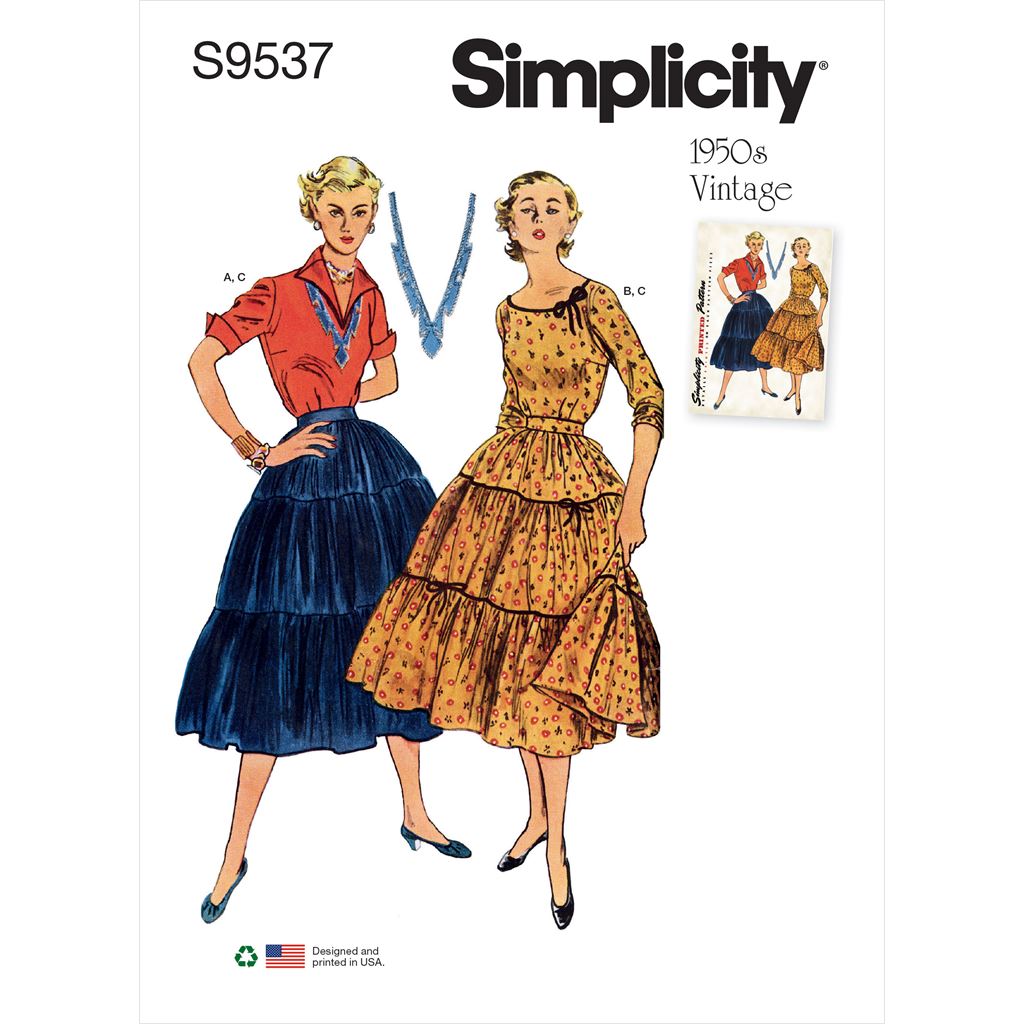 Simplicity Sewing Pattern S9537 Misses Blouses and Skirt 9537 Image 1 From Patternsandplains.com