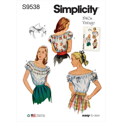 Simplicity Sewing Pattern S9538 Misses Blouses 9538 Image 1 From Patternsandplains.com
