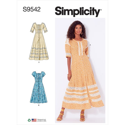 Simplicity Sewing Pattern S9542 Misses Dresses 9542 Image 1 From Patternsandplains.com
