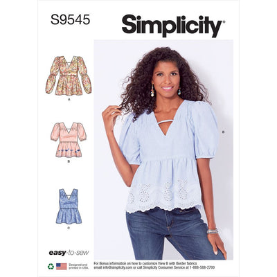 Simplicity Sewing Pattern S9545 Misses Tops 9545 Image 1 From Patternsandplains.com