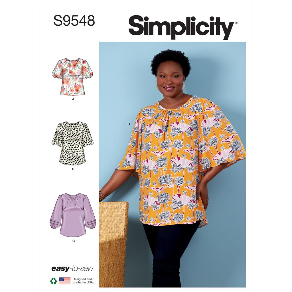 Simplicity Sewing Pattern S9548 Womens Top and Tunic 9548 Image 1 From Patternsandplains.com