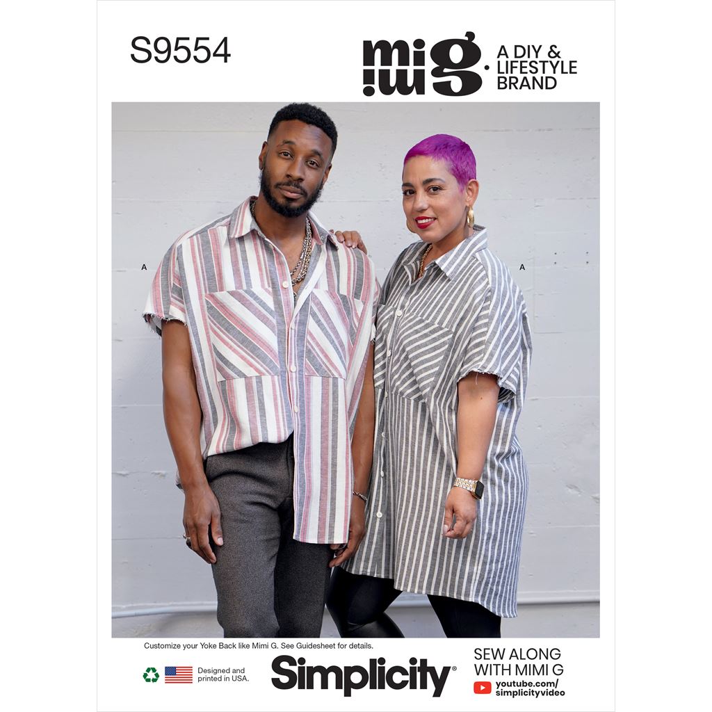 Simplicity Sewing Pattern S9554 Unisex Shirt in Two Lengths 9554 ...