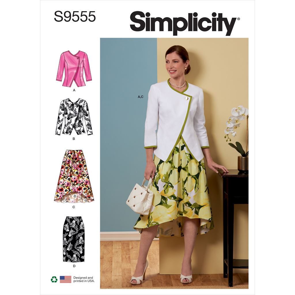 Simplicity Sewing Pattern S9555 Misses Jacket and Skirts 9555 Image 1 From Patternsandplains.com