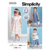 Simplicity Sewing Pattern S9559 Childrens Dress Top Pants Purses and Headband 9559 Image 1 From Patternsandplains.com