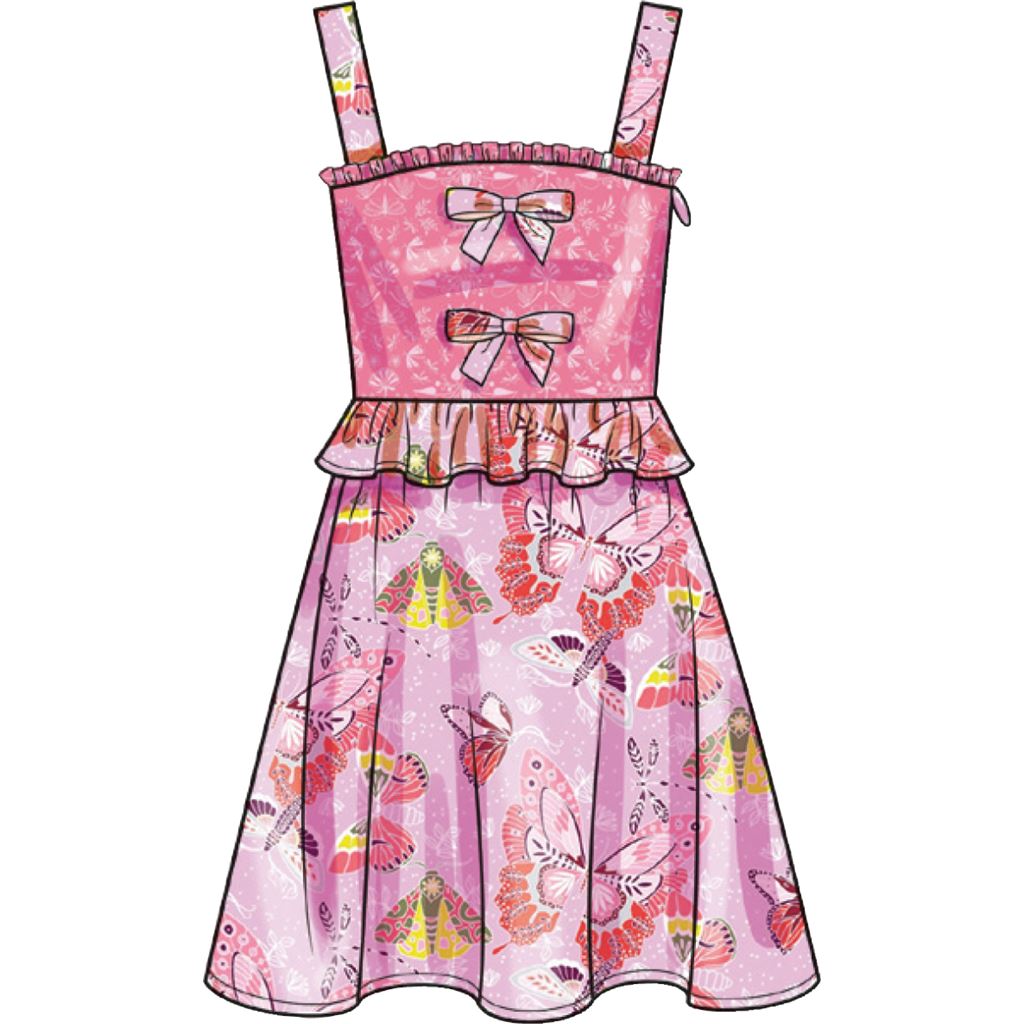 Simplicity Sewing Pattern S9560 Childrens and Girls Dress Top and Skirt 9560 Image 3 From Patternsandplains.com