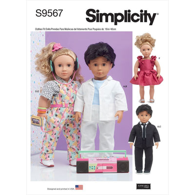 Simplicity Sewing Pattern S9567 18 Doll Clothes 9567 Image 1 From Patternsandplains.com