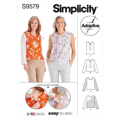 Simplicity Sewing Pattern S9579 Misses Adaptive Tops 9579 Image 1 From Patternsandplains.com