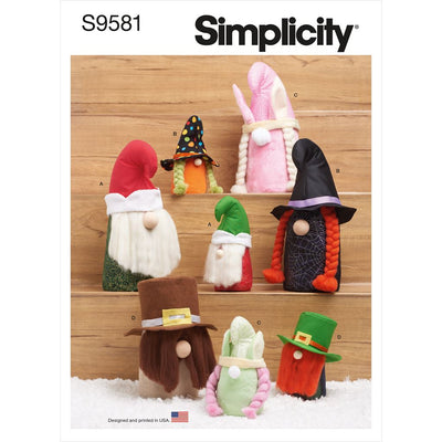Simplicity Sewing Pattern S9581 Plush Gnomes in Two Sizes 9581 Image 1 From Patternsandplains.com