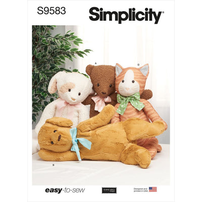 Simplicity Sewing Pattern S9583 Poseable Plush Animals by Elaine Heigl 9583 Image 1 From Patternsandplains.com