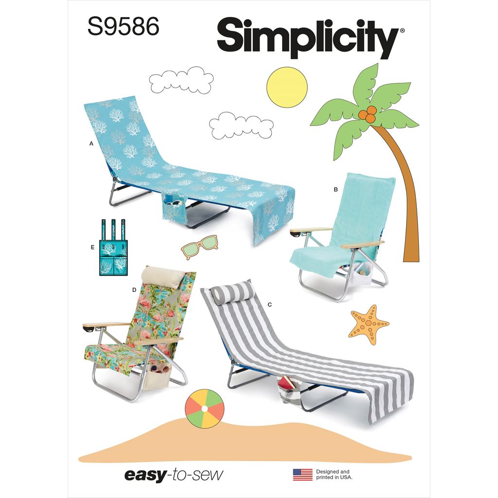 Simplicity Sewing Pattern S9586 Lounge and Beach Chair Covers 9586 Image 1 From Patternsandplains.com