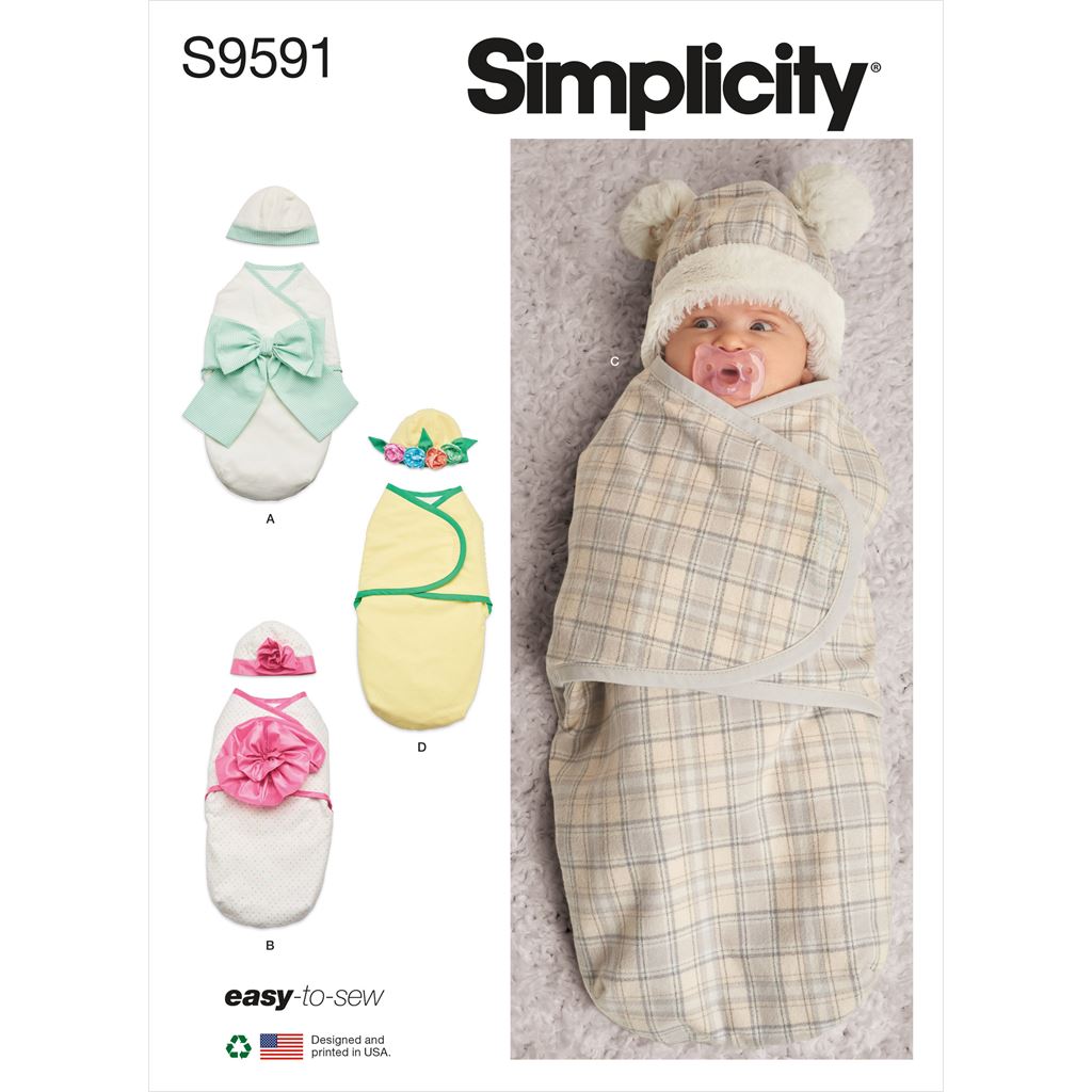 Simplicity Sewing Pattern S9591 Babies Buntings and Hats 9591 Image 1 From Patternsandplains.com