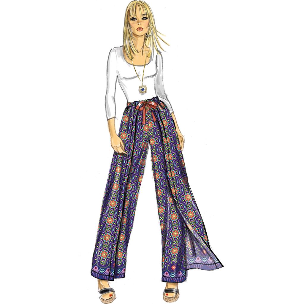 Simplicity Sewing Pattern S9595 Misses Super Jiffy Wrap and Tie Pantskirt 9595 Image 3 From Patternsandplains.com