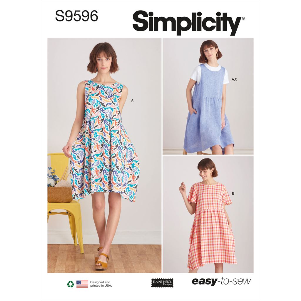 Simplicity Sewing Pattern S9596 Misses Pullover Dress and Knit Top by Elaine Heigl 9596 Image 1 From Patternsandplains.com