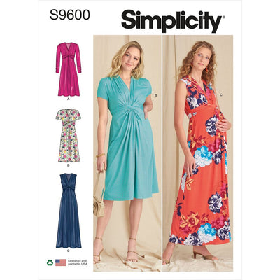 Simplicity Sewing Pattern S9600 Misses Knit Dresses 9600 Image 1 From Patternsandplains.com