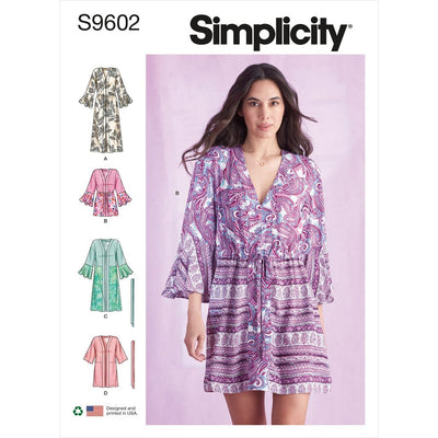 Simplicity Sewing Pattern S9602 Misses Caftans and Wraps 9602 Image 1 From Patternsandplains.com