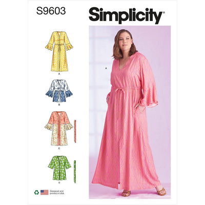 Simplicity Sewing Pattern S9603 Womens Caftans and Wraps 9603 Image 1 From Patternsandplains.com