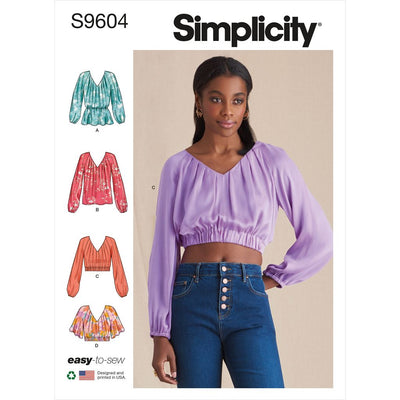 Simplicity Sewing Pattern S9604 Misses Blouses 9604 Image 1 From Patternsandplains.com