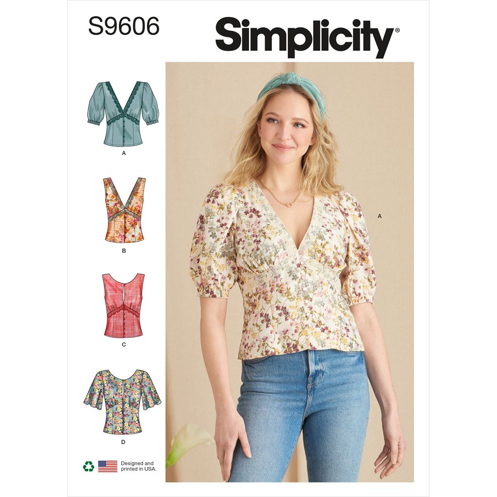 Simplicity Sewing Pattern S9606 Misses Blouse 9606 Image 1 From Patternsandplains.com