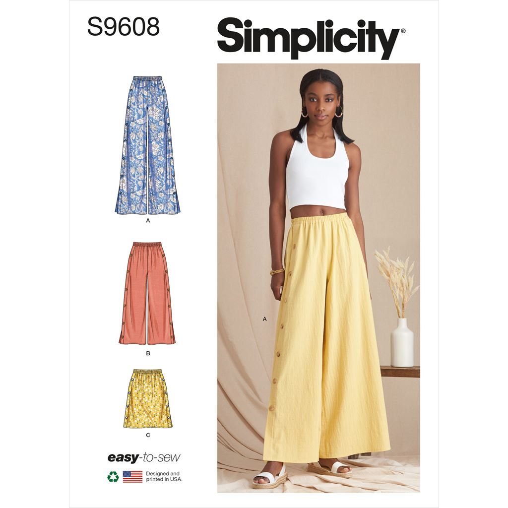 Simplicity Sewing Pattern S9608 Misses Pants and Skirt 9608 Image 1 From Patternsandplains.com