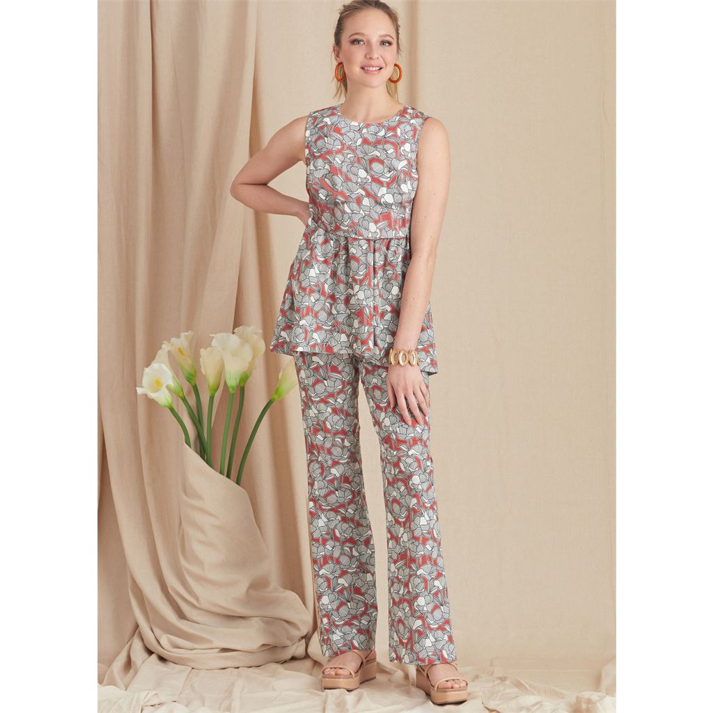 Simplicity Sewing Pattern S9611 Misses Tunic Cropped Top Pants and Shorts 9611 Image 2 From Patternsandplains.com