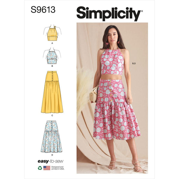 Simplicity Sewing Pattern S9613 Misses' Top and Skirts 9613 - Patterns ...