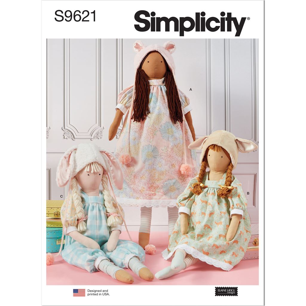 Simplicity Sewing Pattern S9621 Lanky Plush Dolls and Clothes by Elaine Heigl Designs 9621 Image 1 From Patternsandplains.com