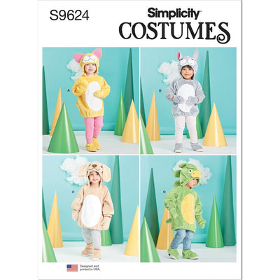 Simplicity Sewing Pattern S9624 Toddlers Animal Costumes 9624 Image 1 From Patternsandplains.com